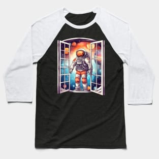 Astronaut Outside the Galaxy Window #3 Baseball T-Shirt